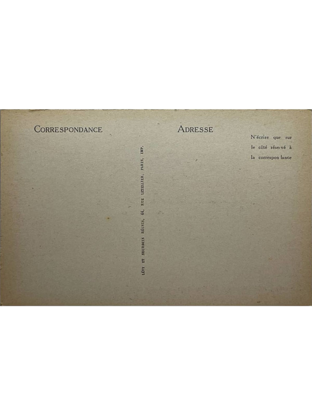 Verso de la carte postale