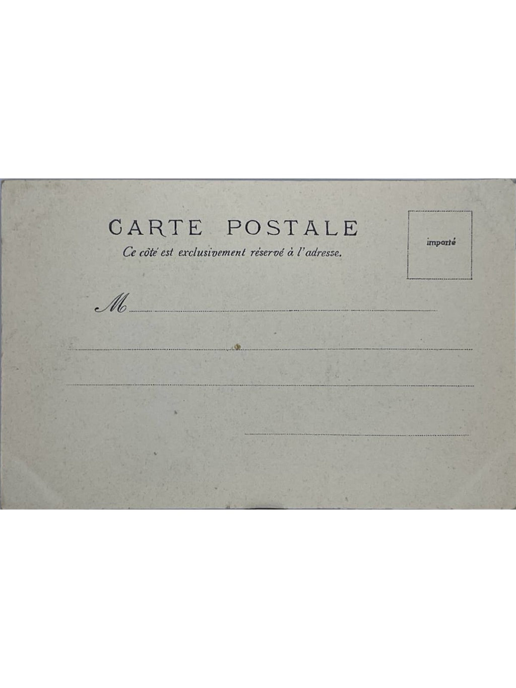 Verso de la carte postale