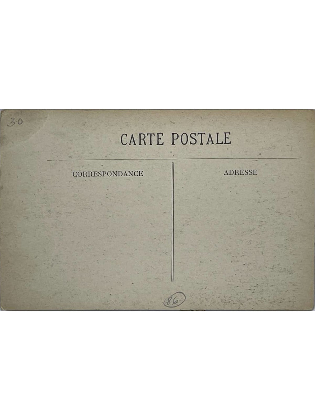 Verso de la carte postale