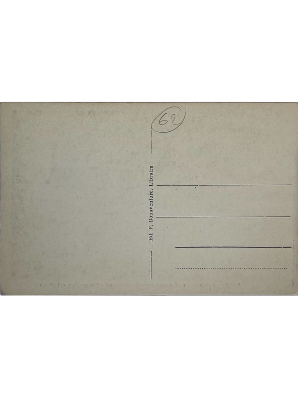 Verso de la carte postale