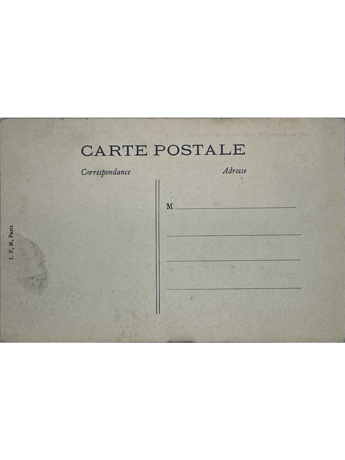 Verso de la carte postale