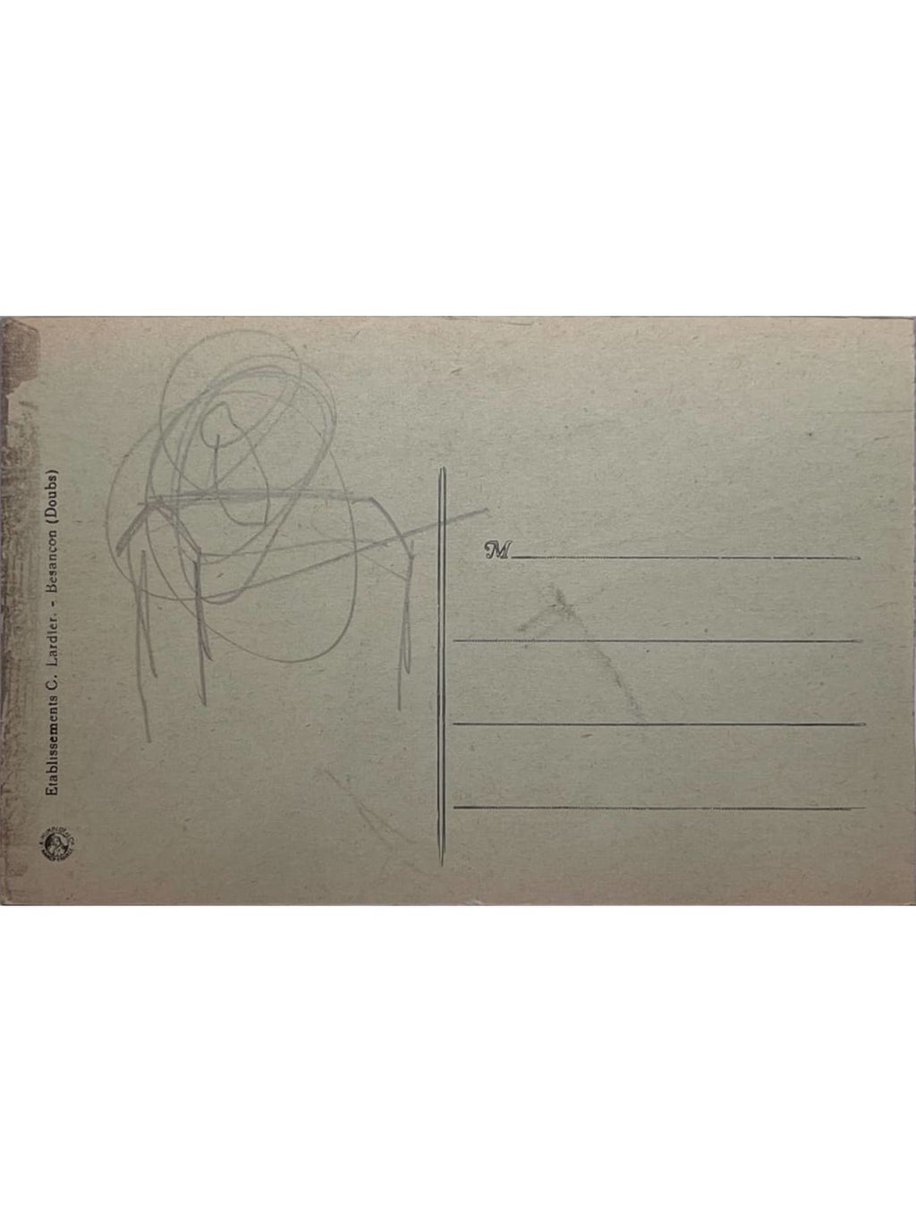 Verso de la carte postale