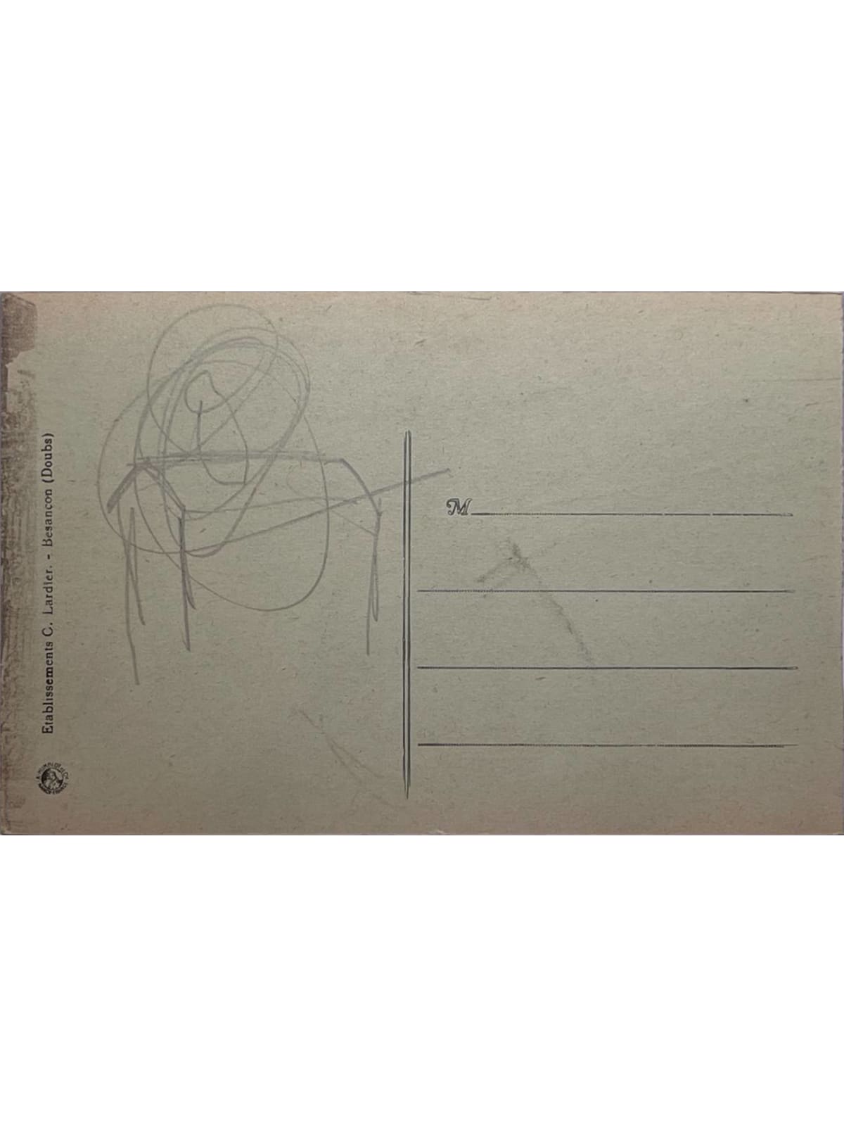 Verso de la carte postale