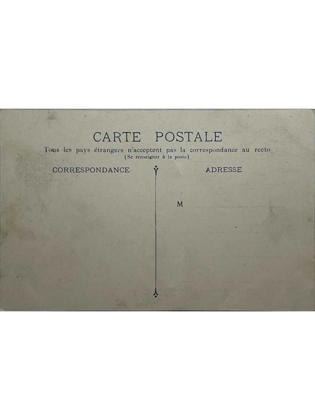 Verso de la carte postale