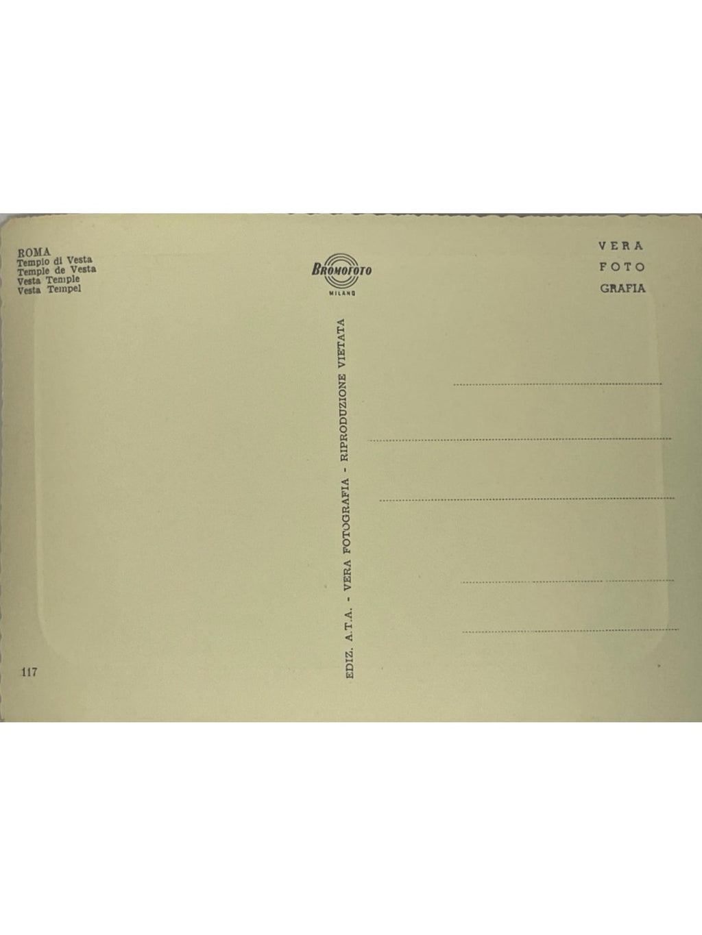 Verso de la carte postale