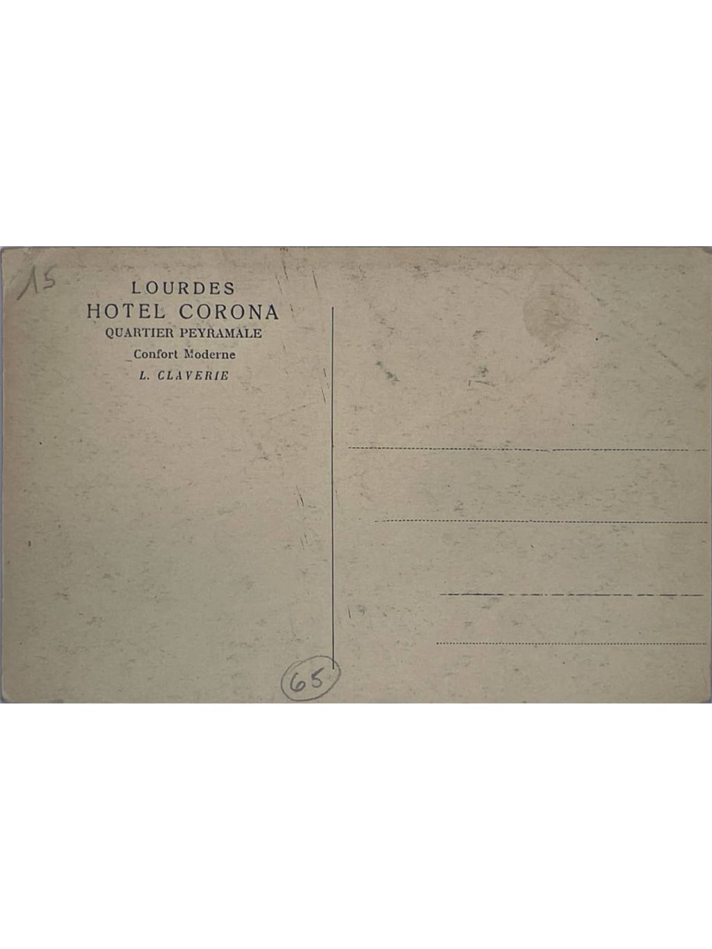 Verso de la carte postale