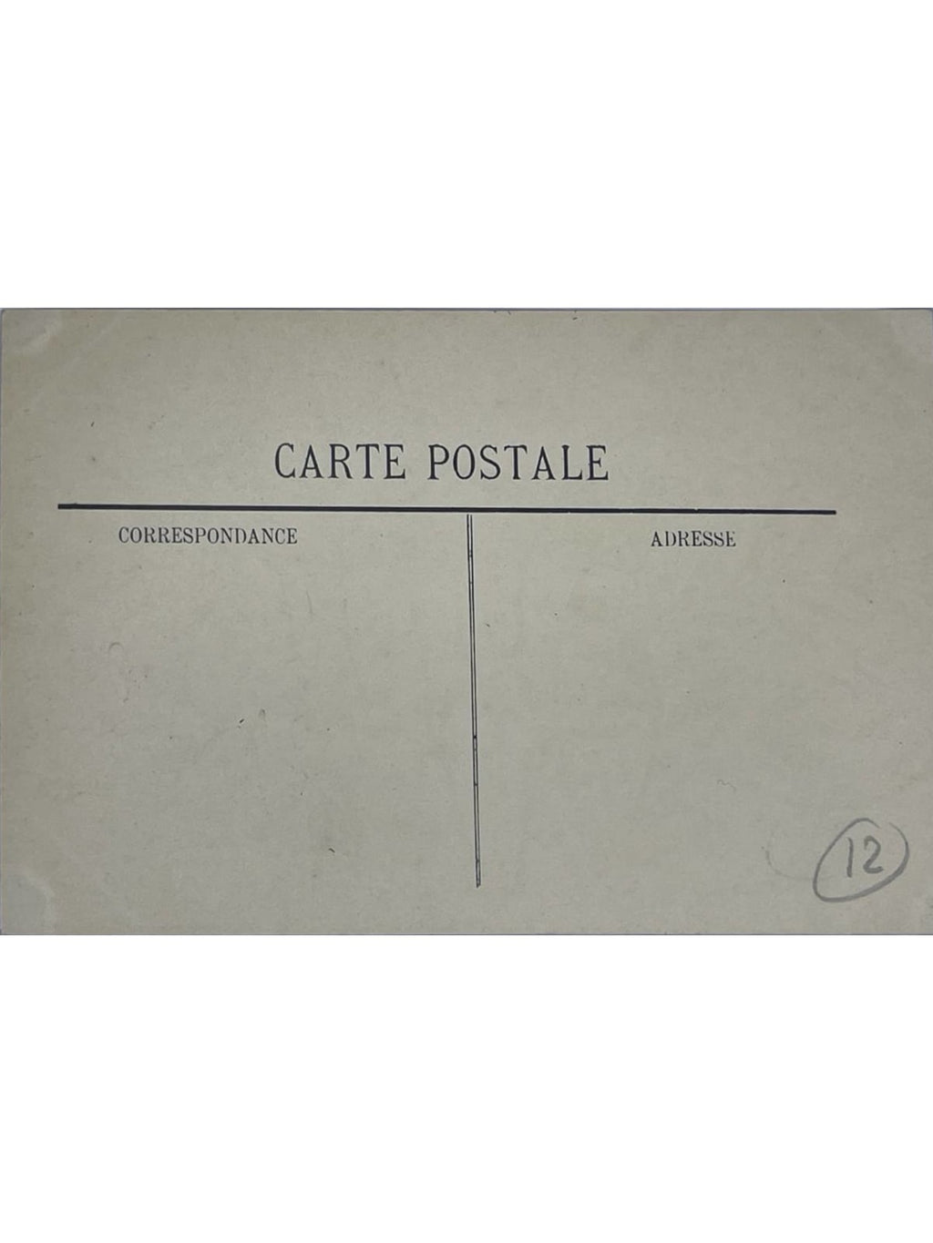 Verso de la carte postale
