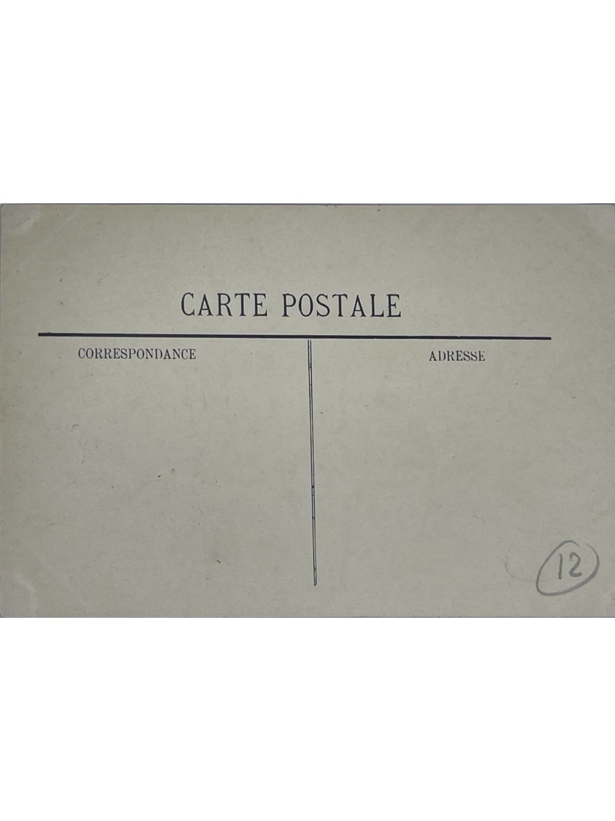 Verso de la carte postale
