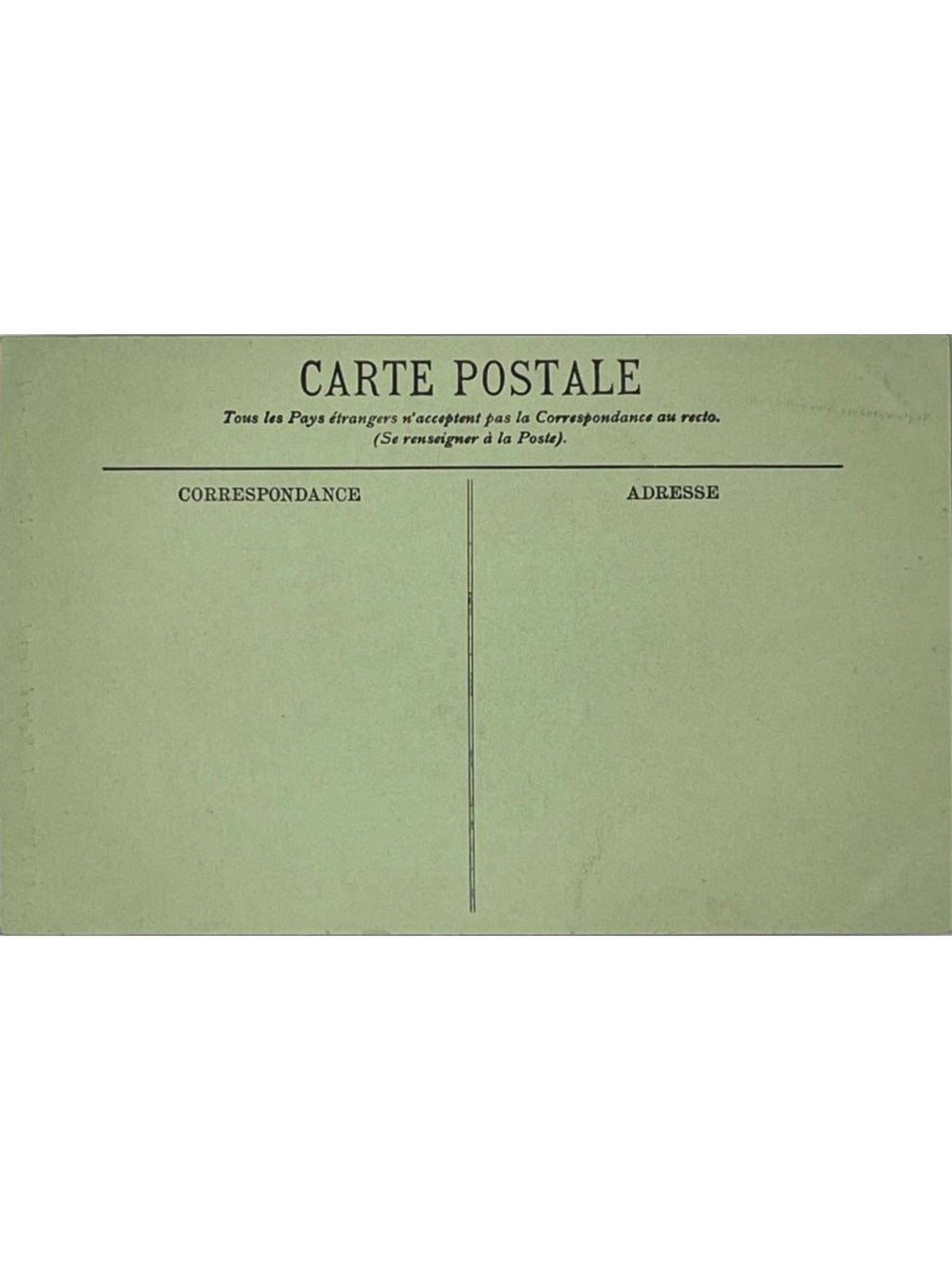 Verso de la carte postale