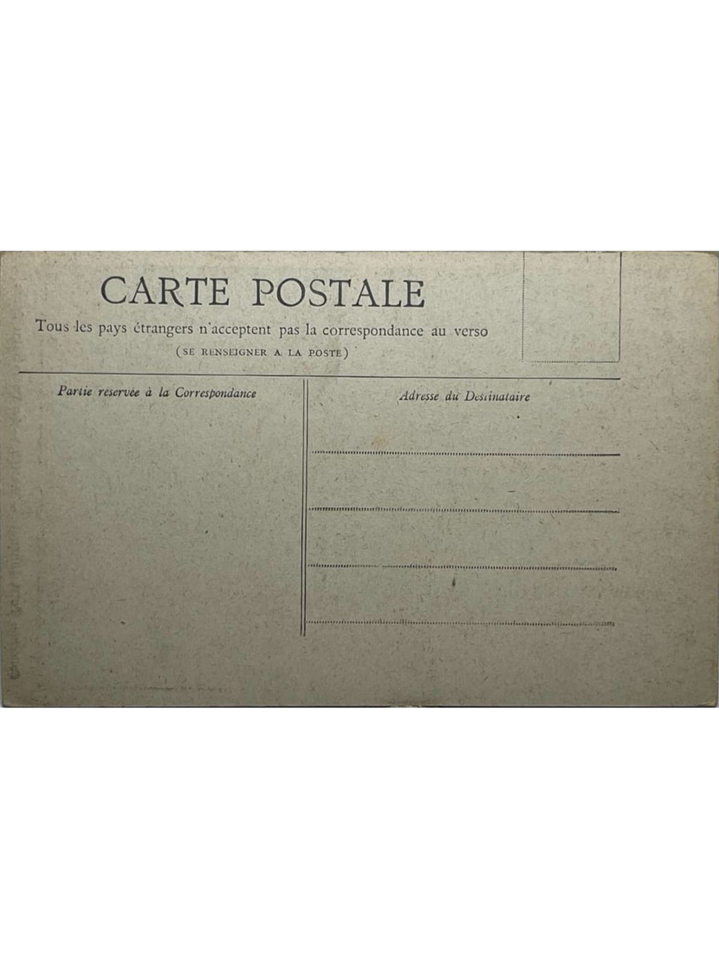 Verso de la carte postale