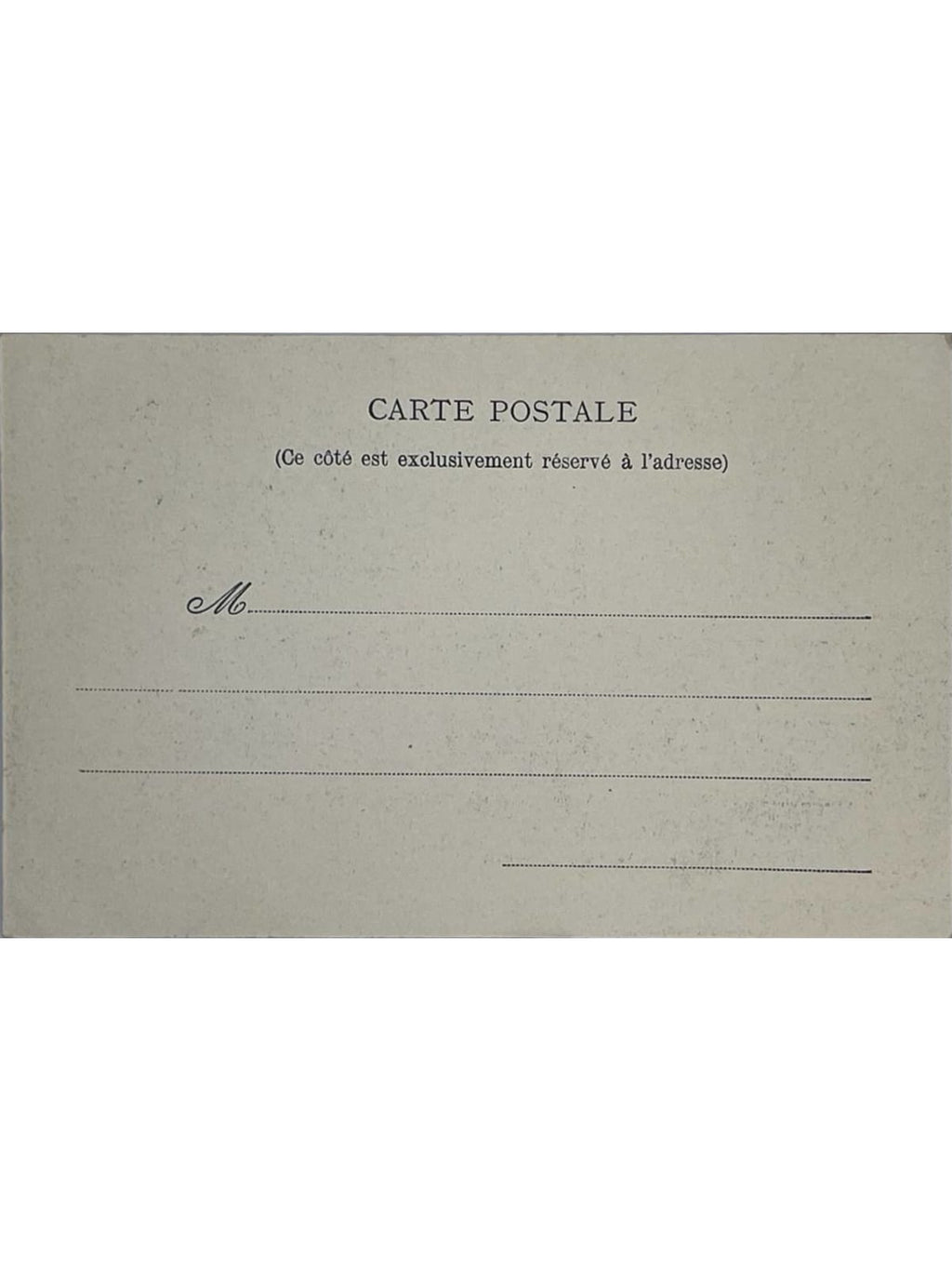 Verso de la carte postale