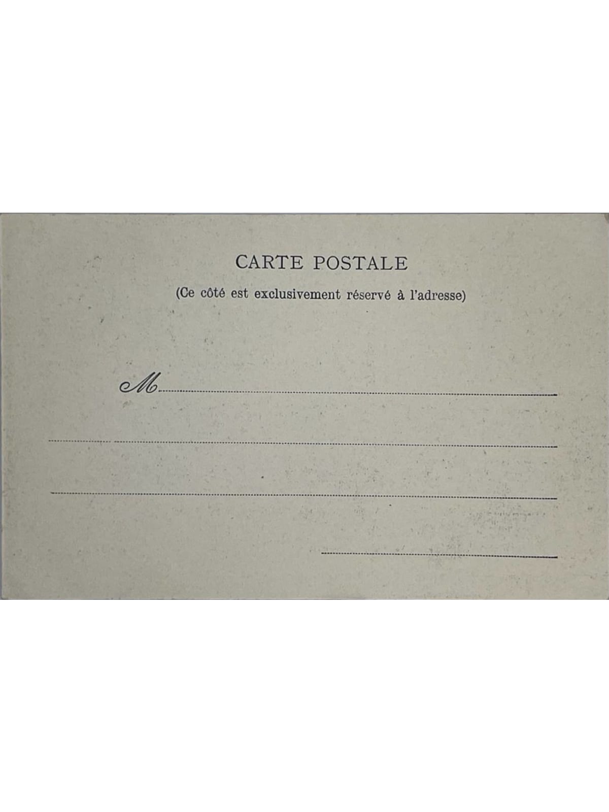 Verso de la carte postale