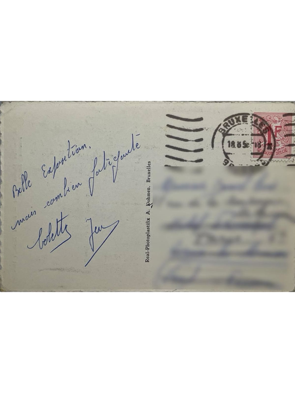 Verso de la carte postale