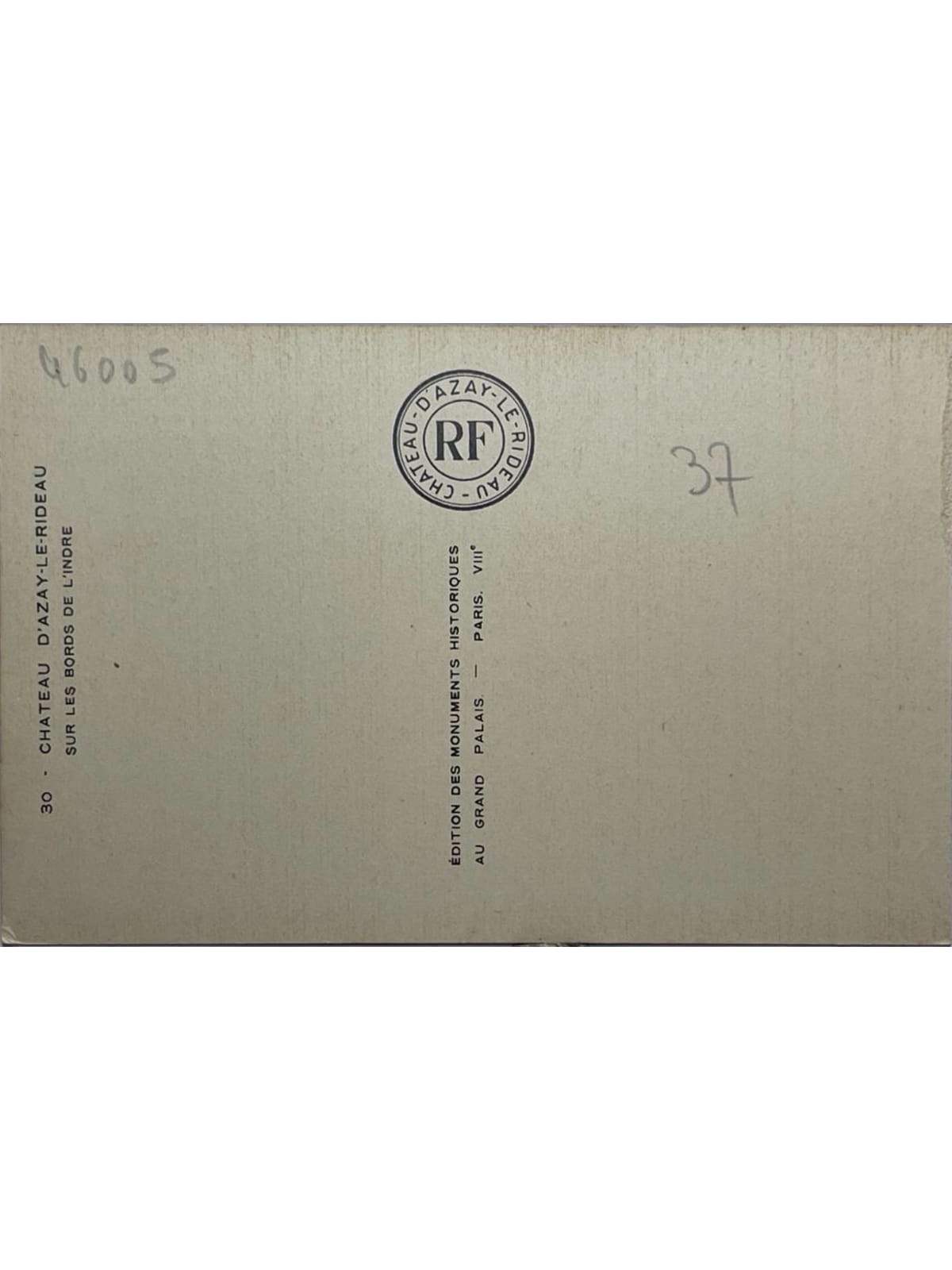 Verso de la carte postale