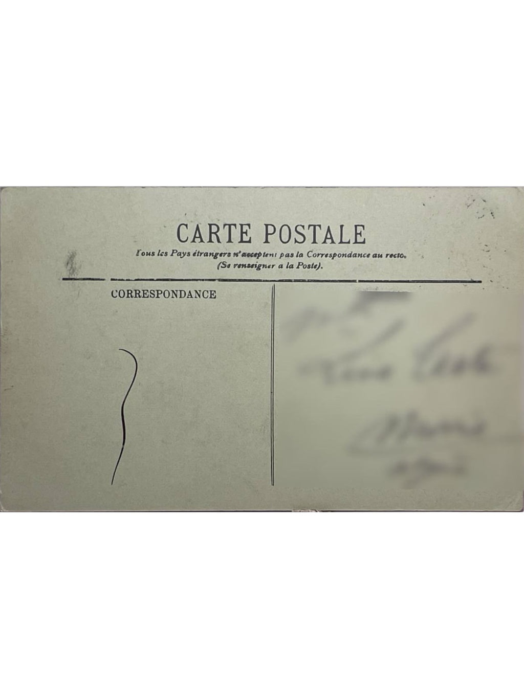 Verso de la carte postale