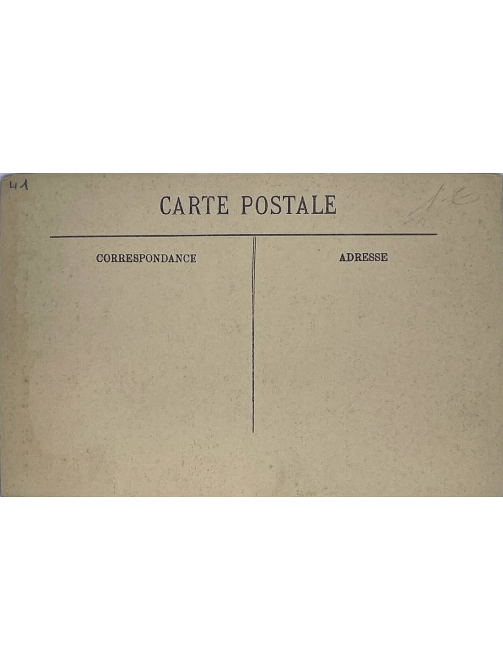 Verso de la carte postale