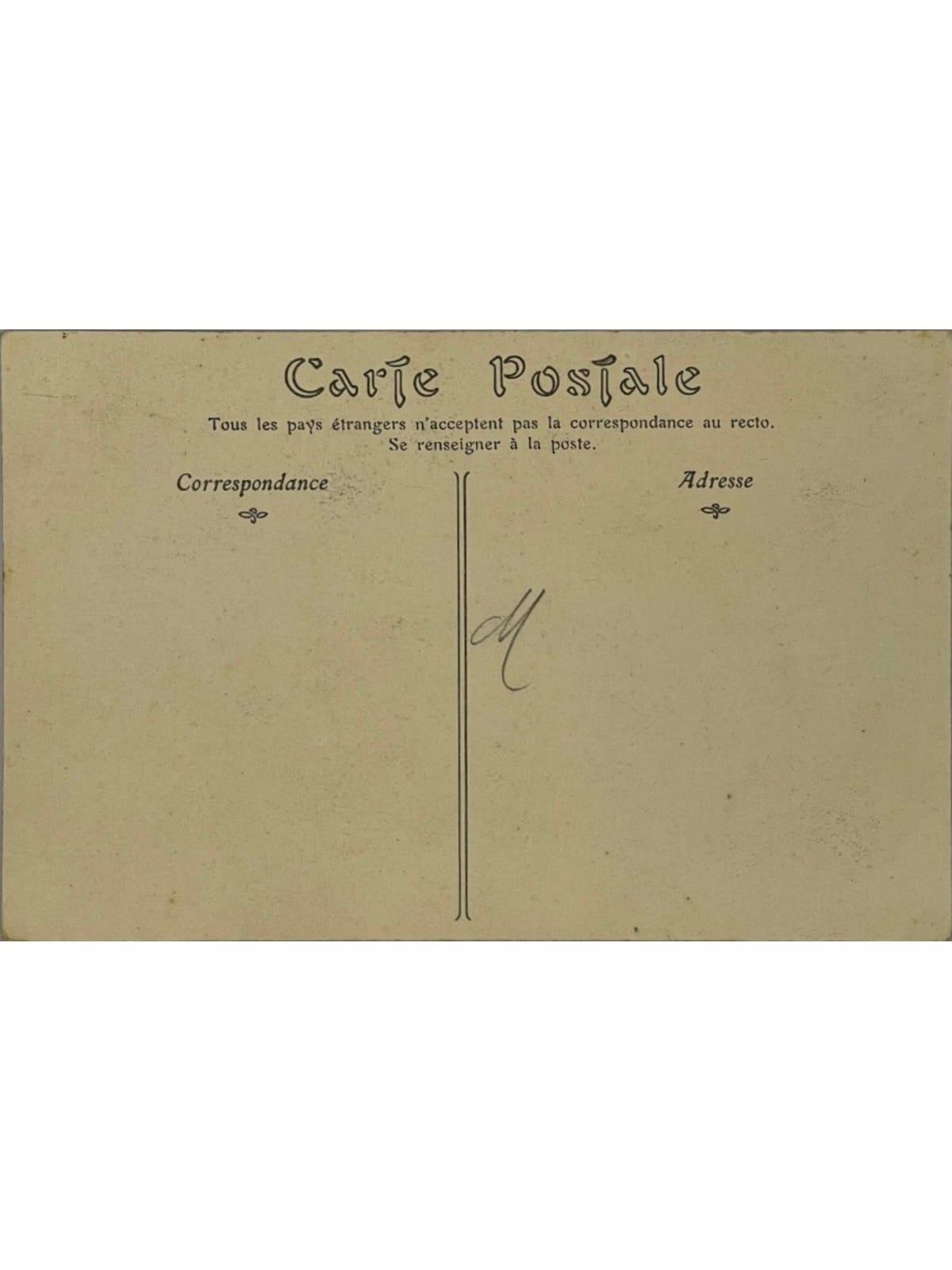 Verso de la carte postale