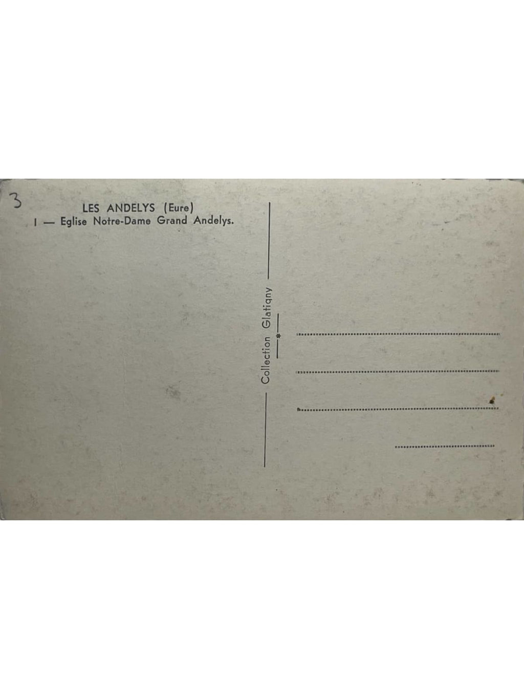 Verso de la carte postale
