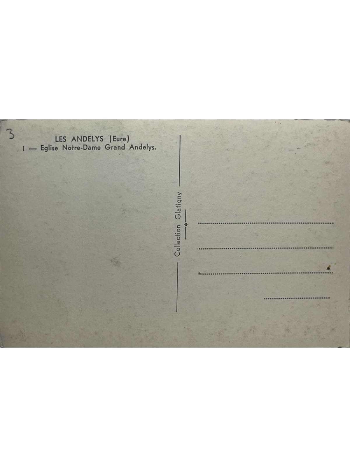 Verso de la carte postale