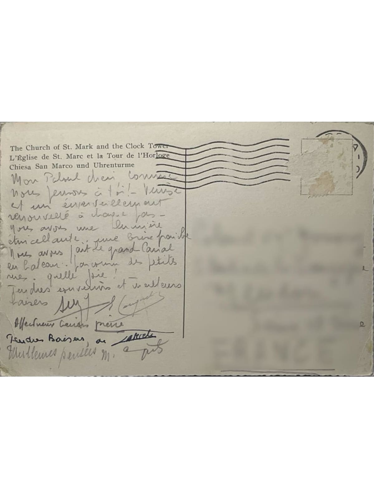 Verso de la carte postale