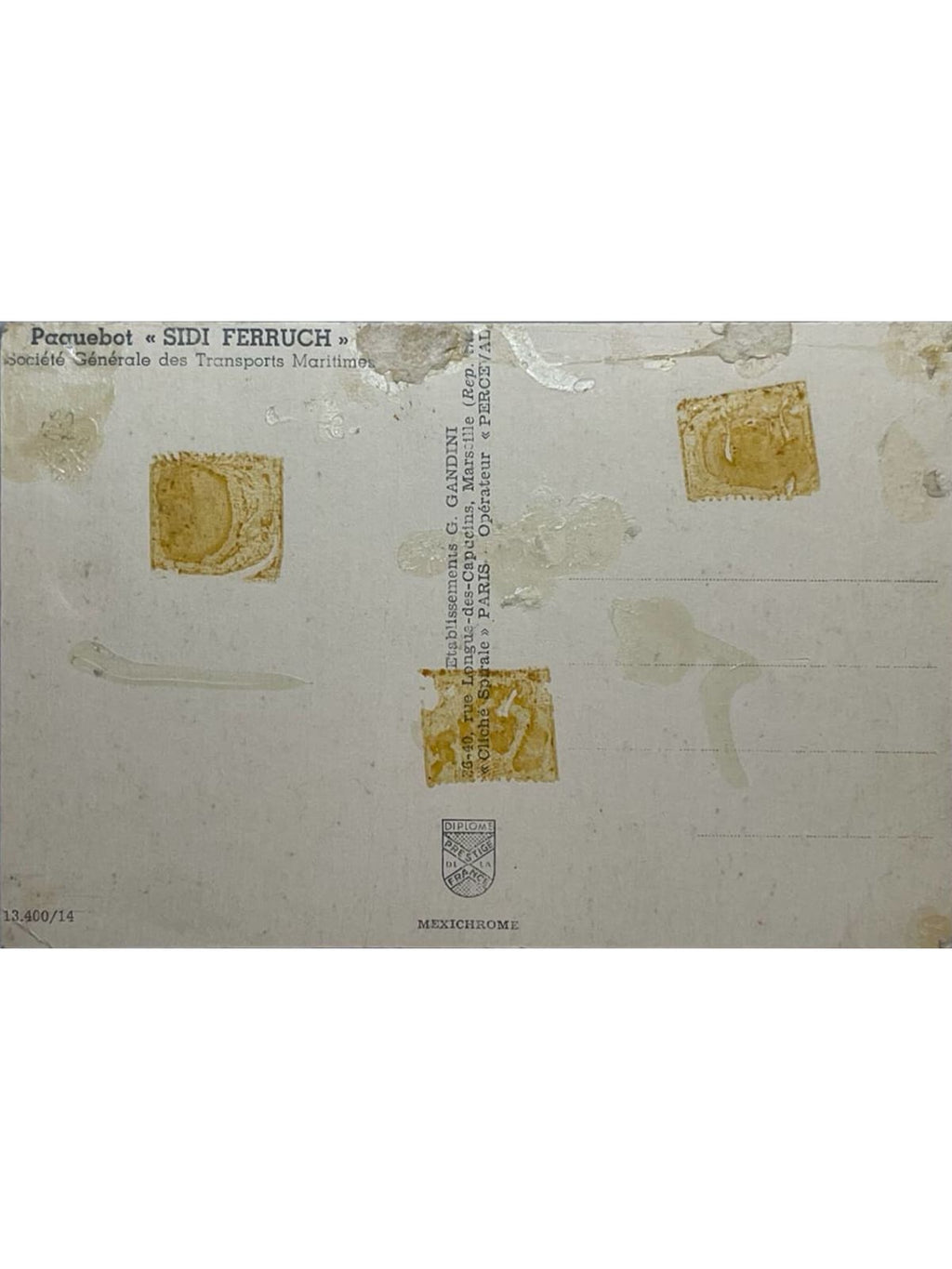 Verso de la carte postale