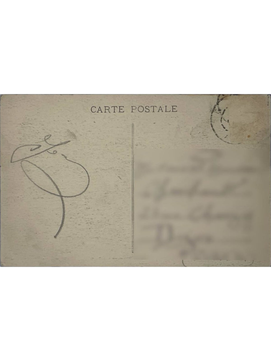 Verso de la carte postale