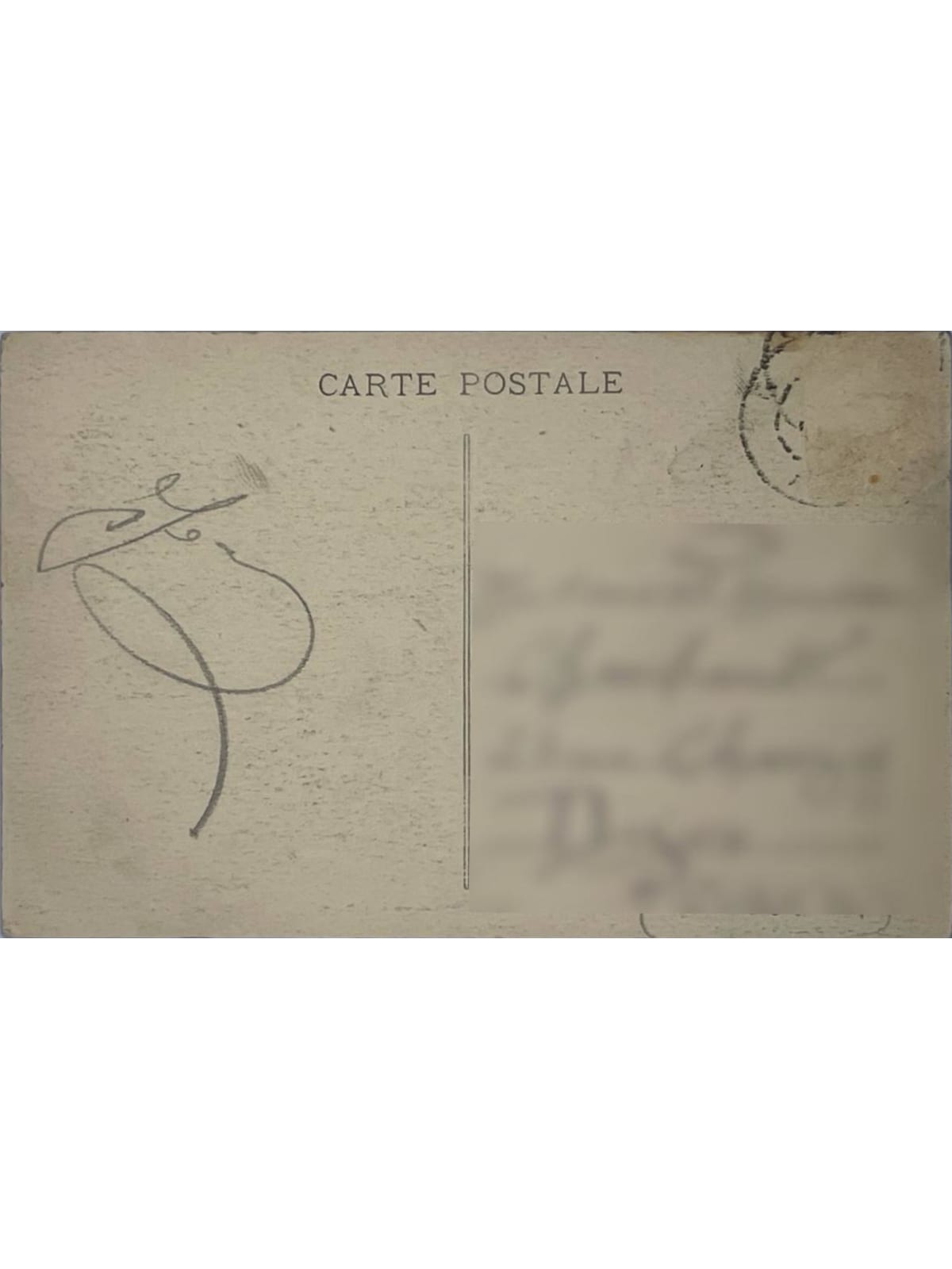 Verso de la carte postale