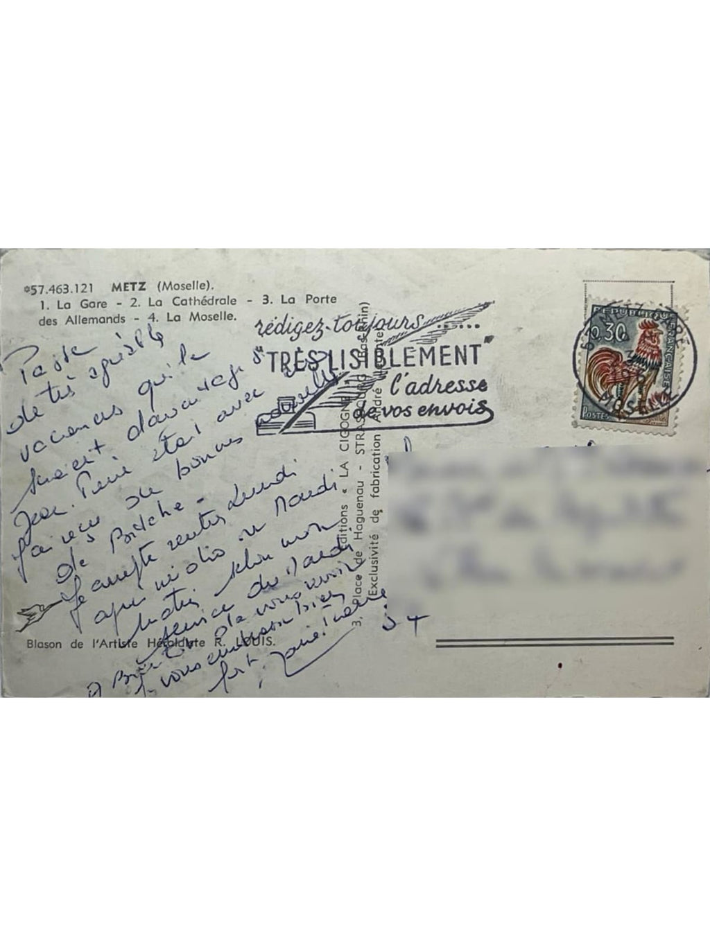 Verso de la carte postale