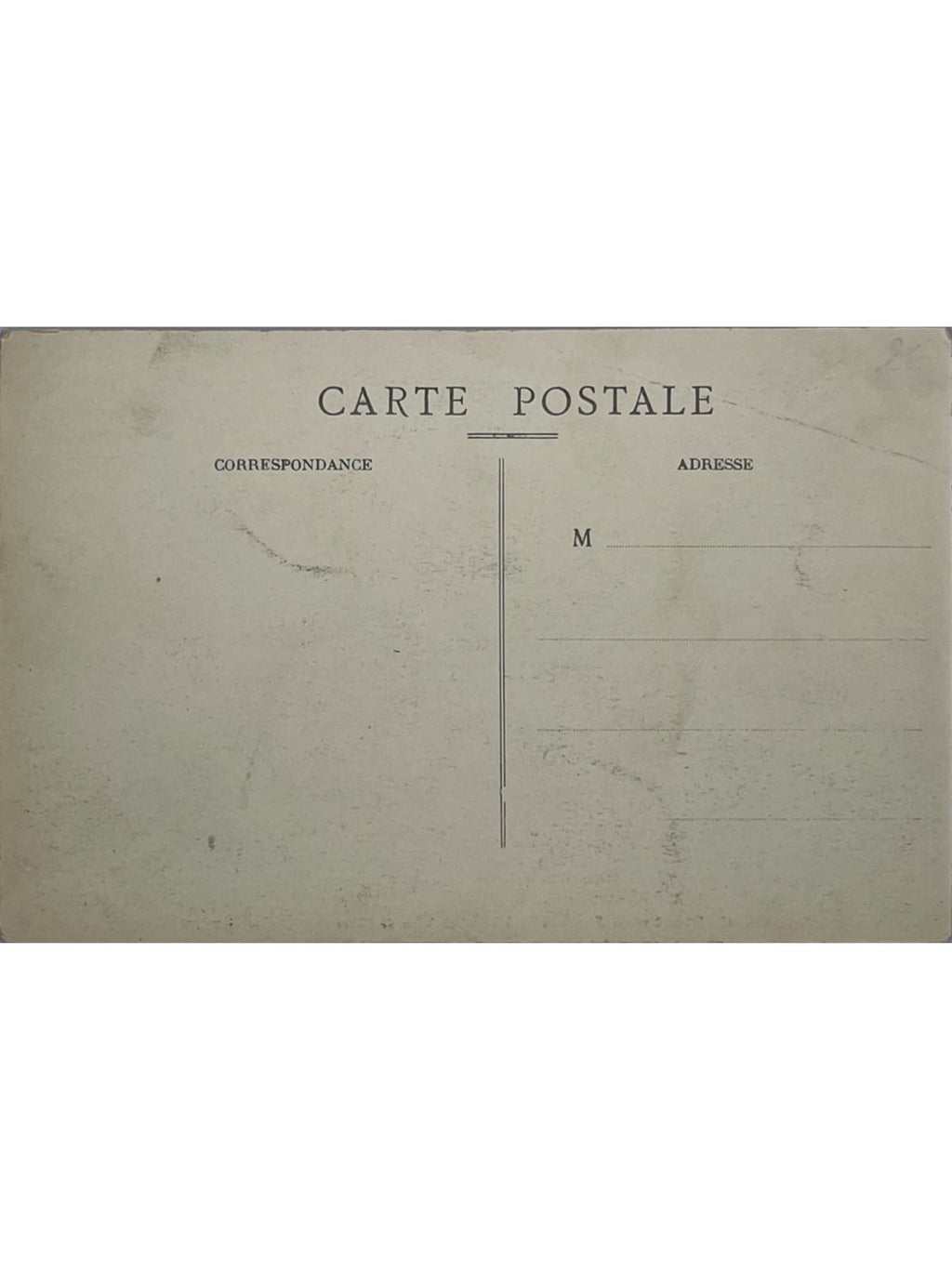 Verso de la carte postale