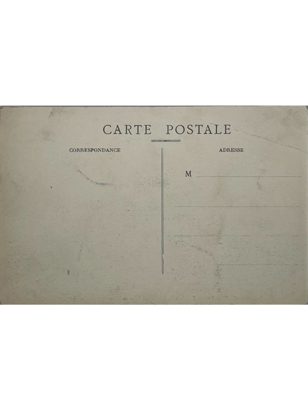 Verso de la carte postale