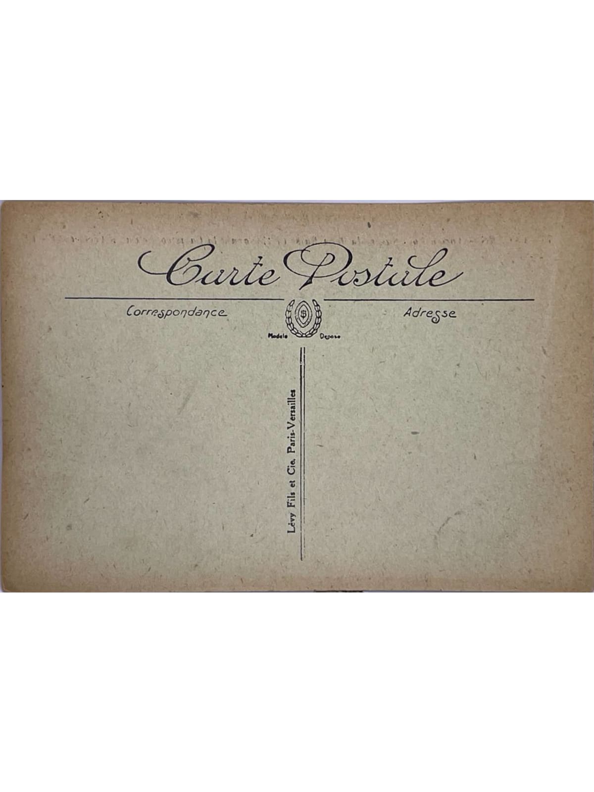 Verso de la carte postale