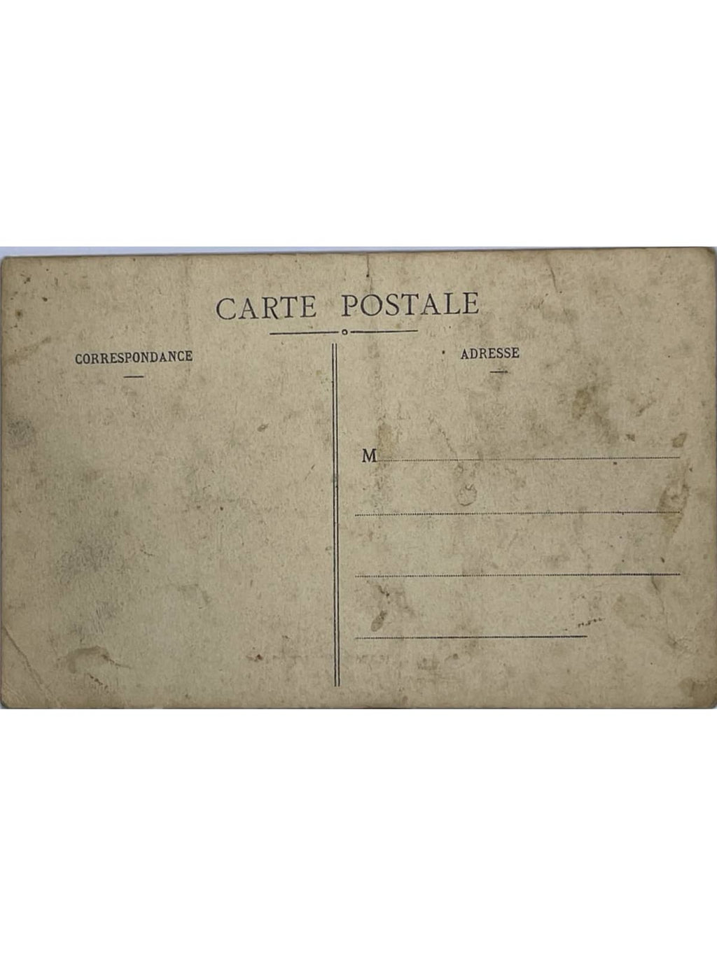 Verso de la carte postale