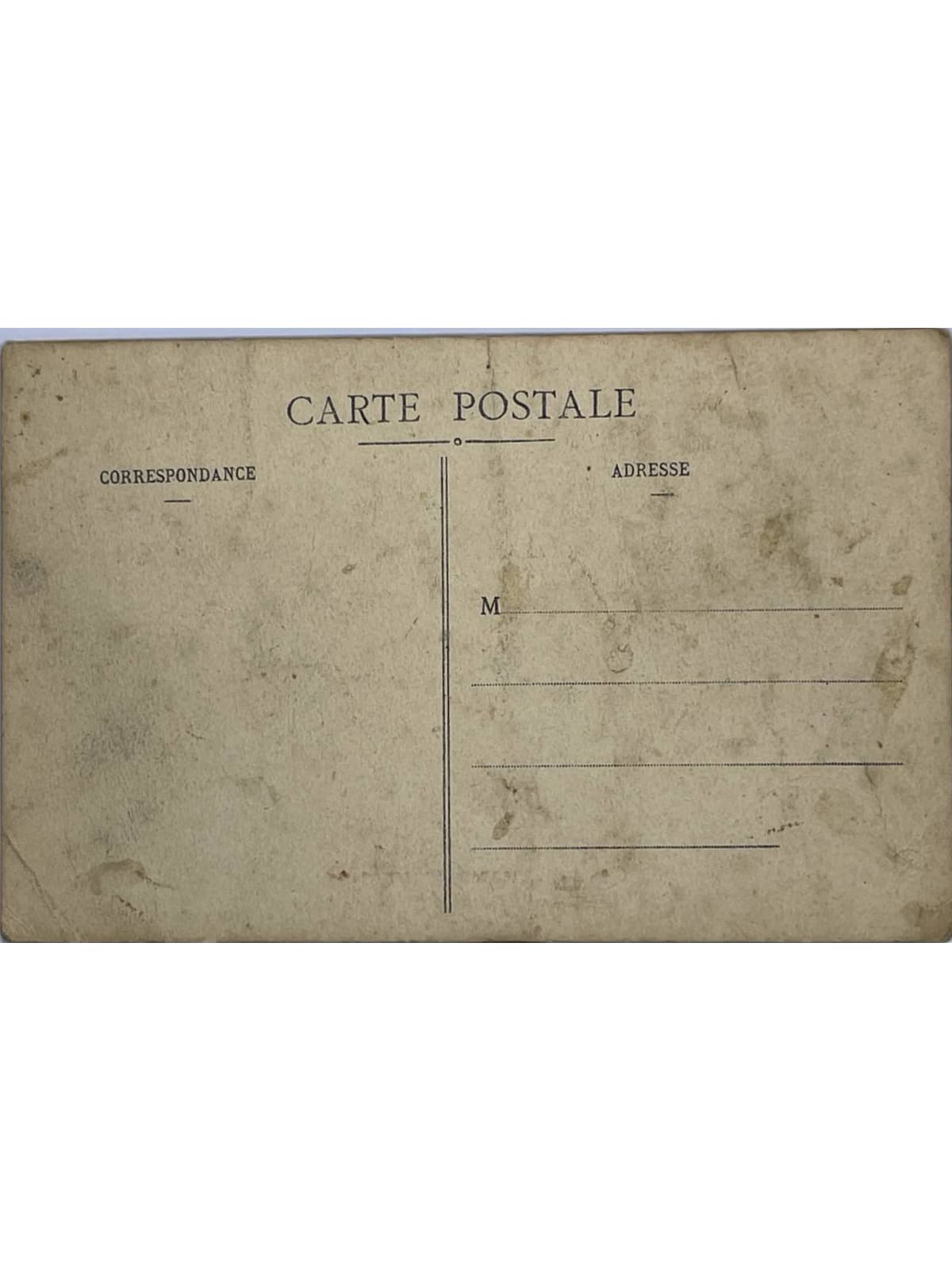 Verso de la carte postale