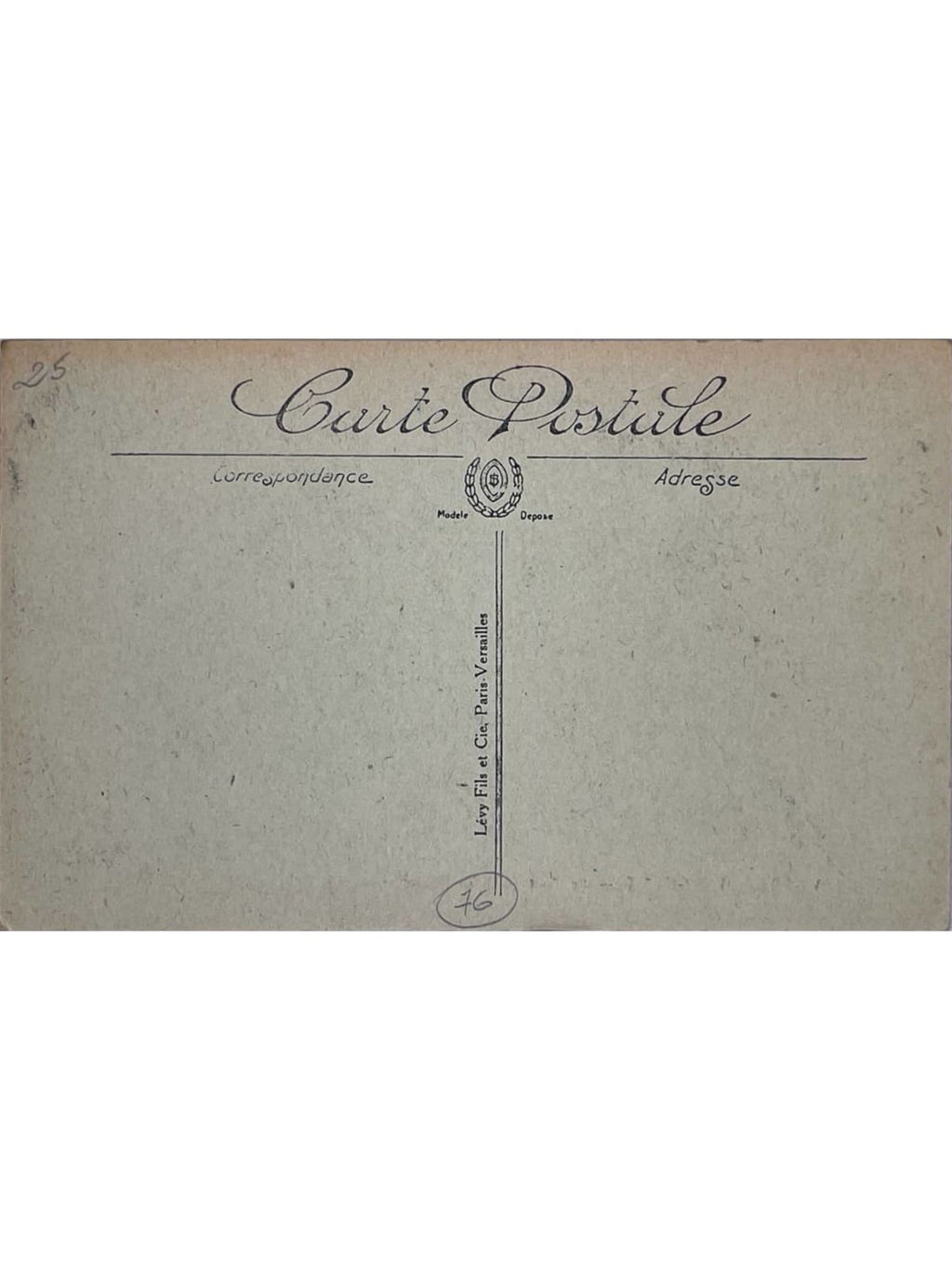 Verso de la carte postale