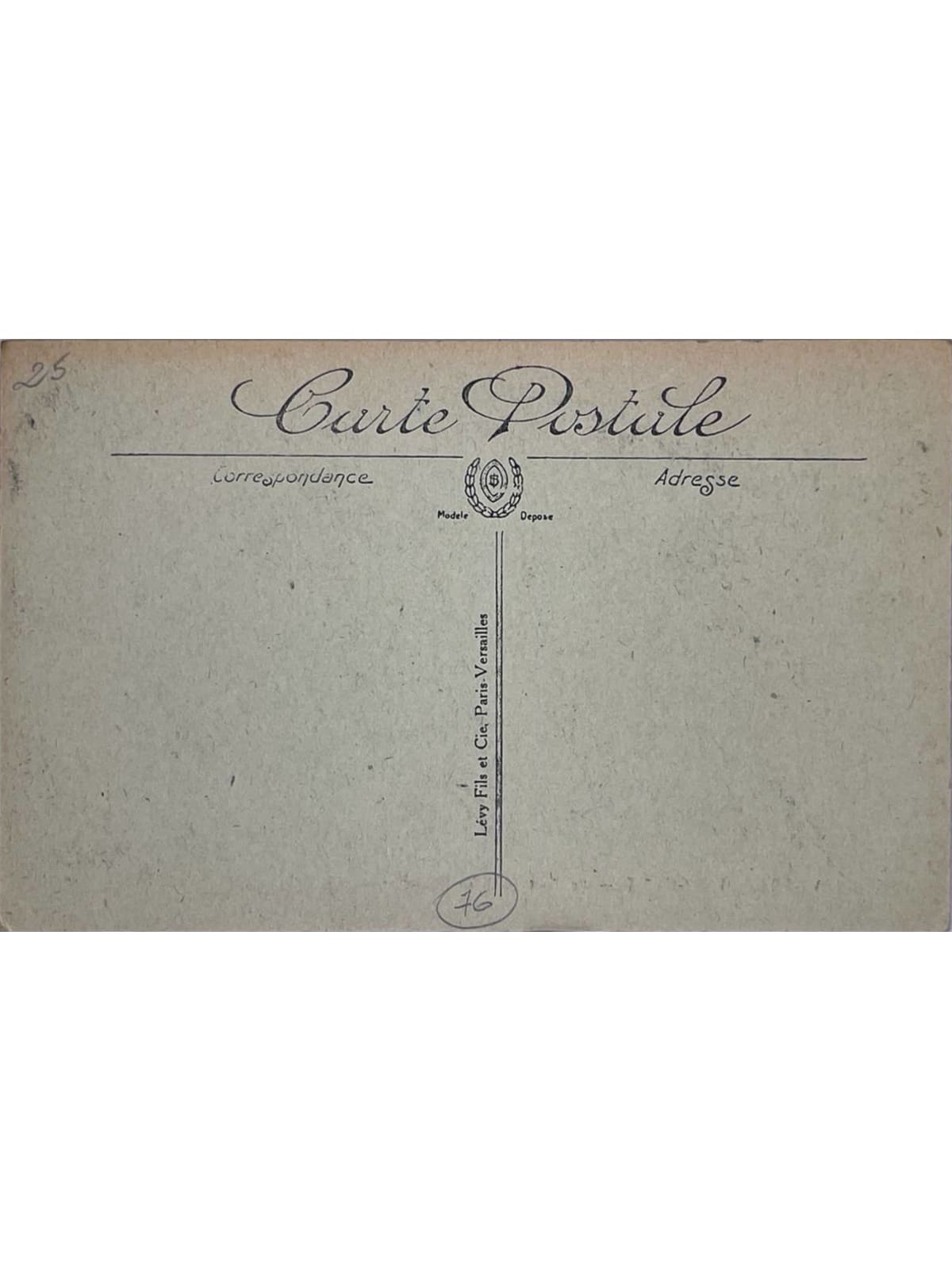 Verso de la carte postale