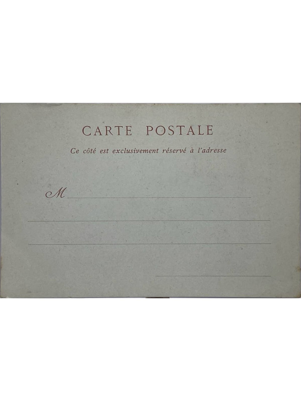 Verso de la carte postale