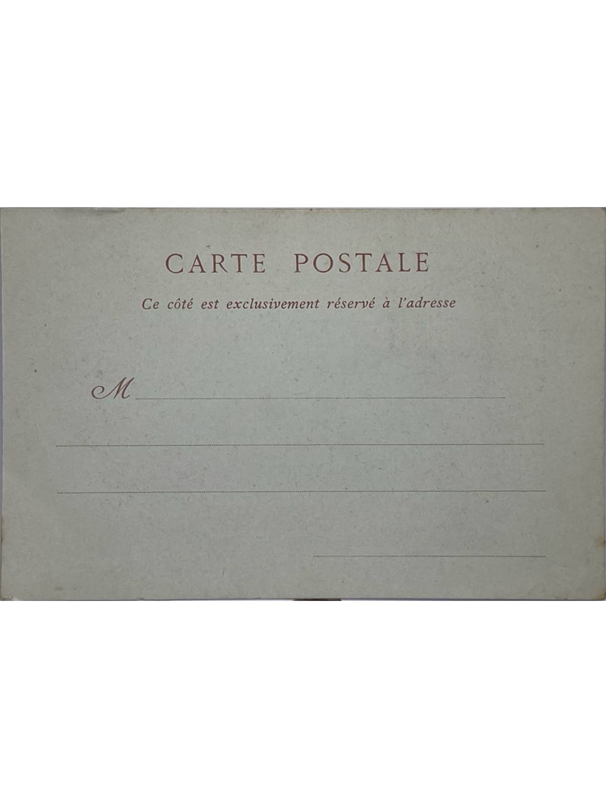Verso de la carte postale