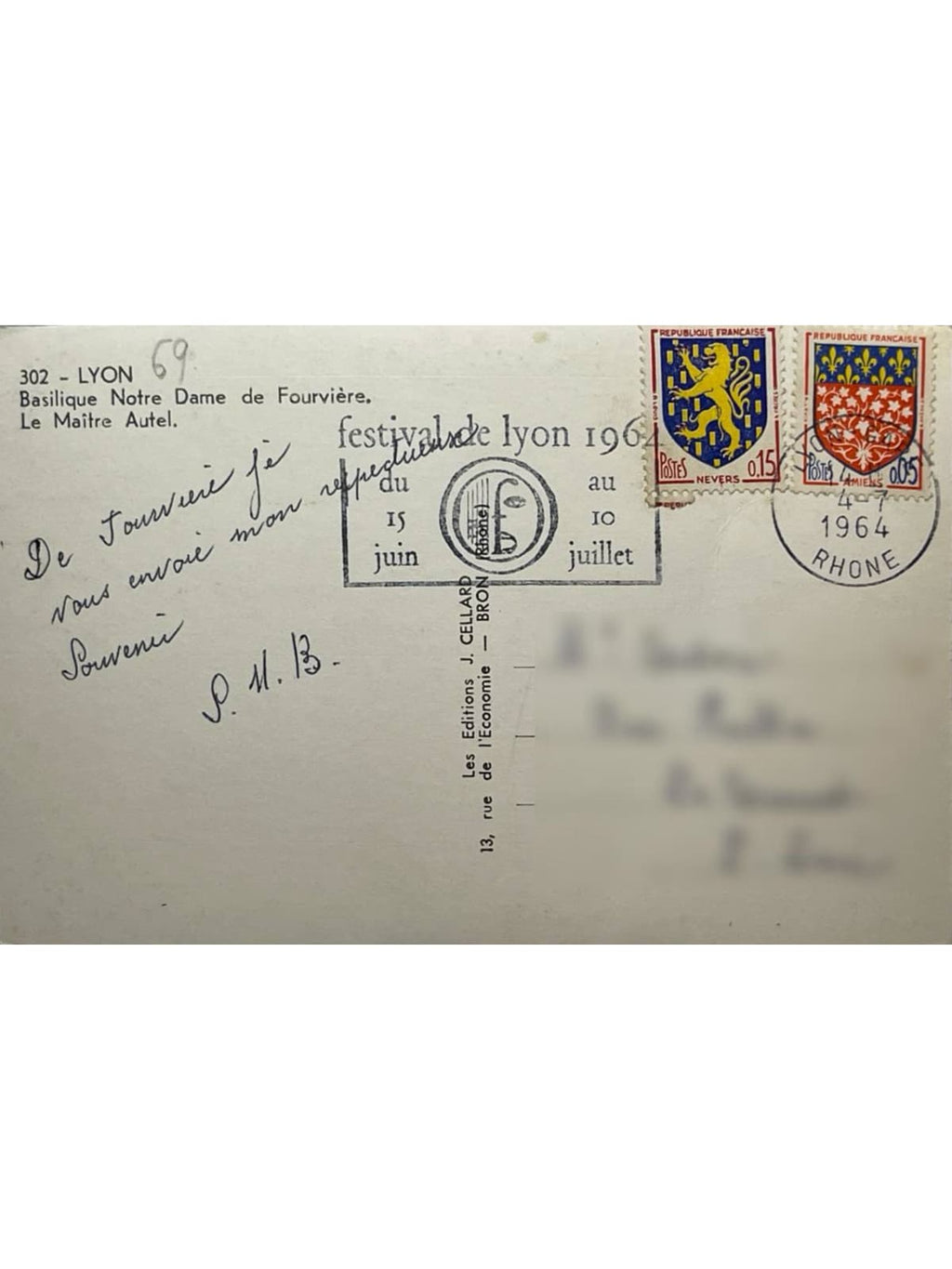 Verso de la carte postale