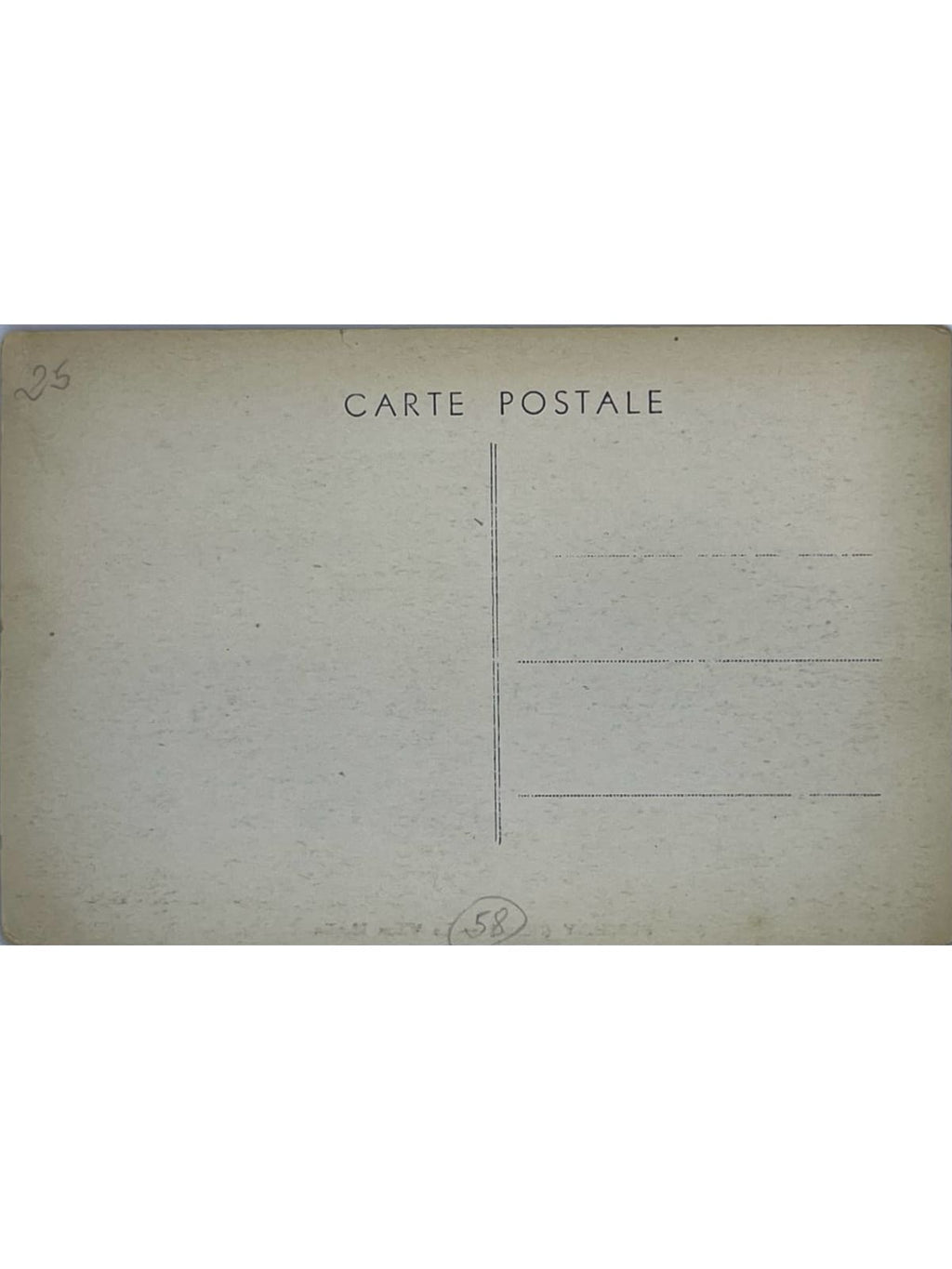 Verso de la carte postale