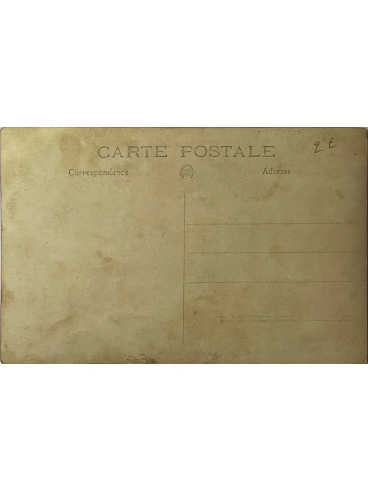 Verso de la carte postale