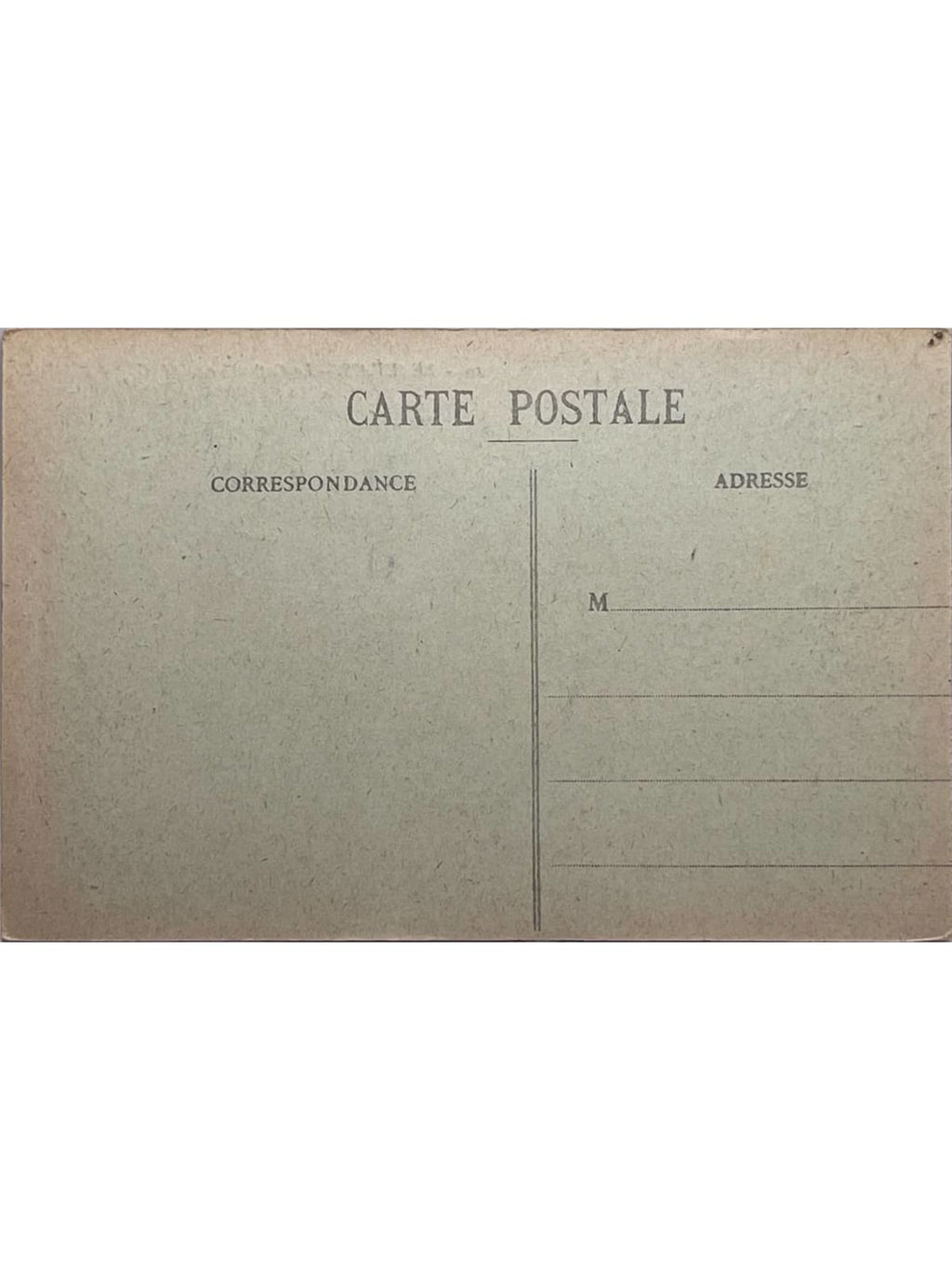 Verso de la carte postale