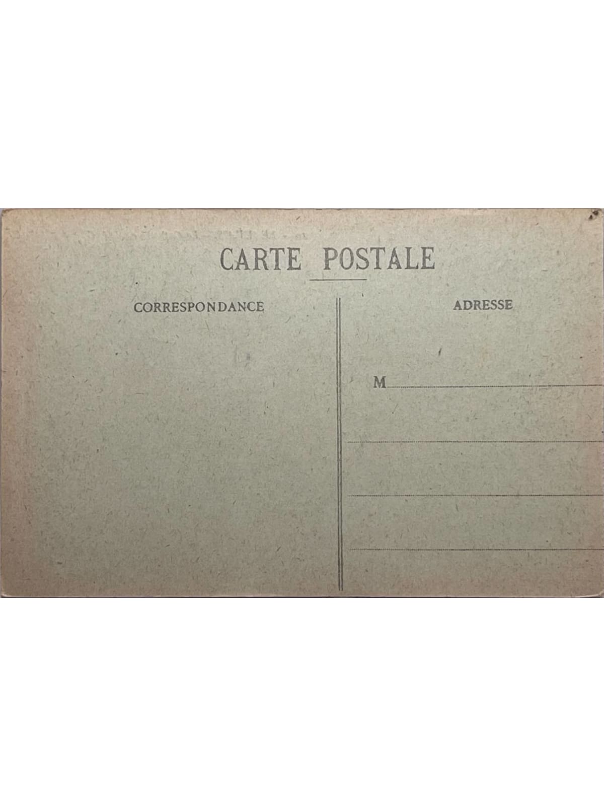 Verso de la carte postale