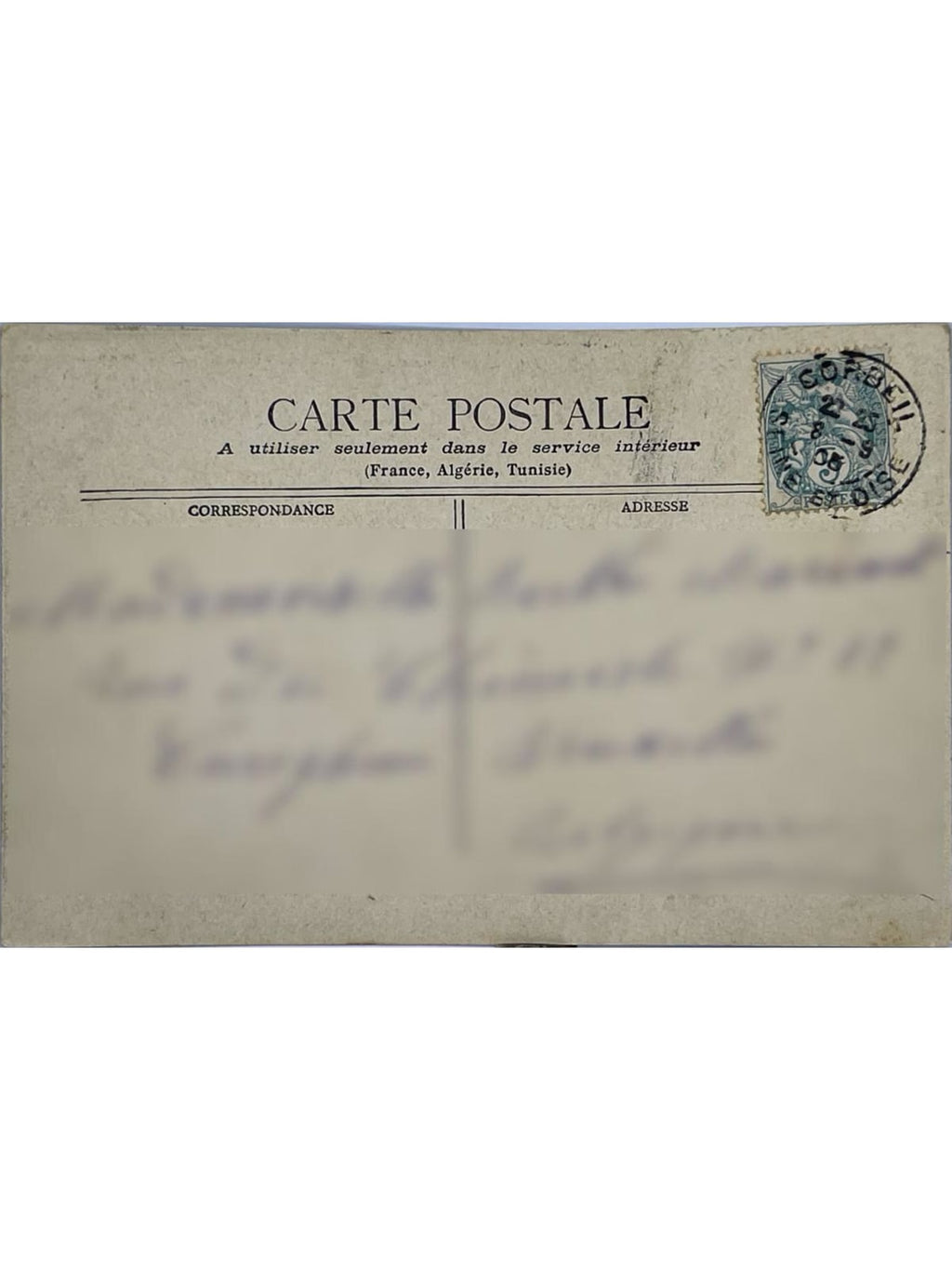 Verso de la carte postale