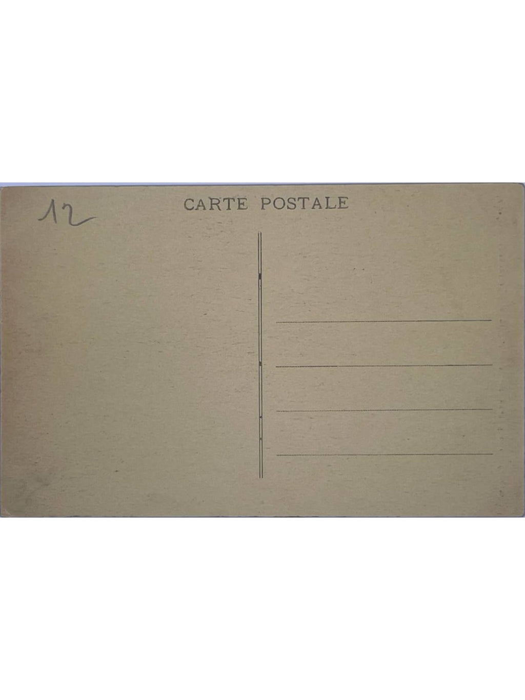 Verso de la carte postale
