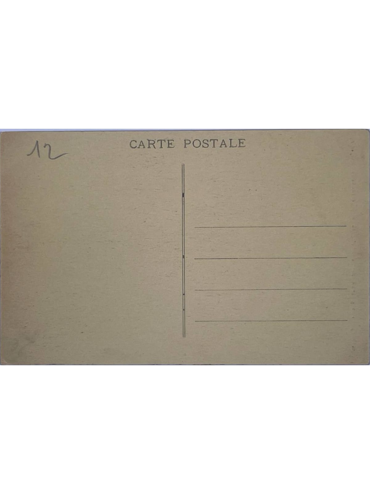 Verso de la carte postale