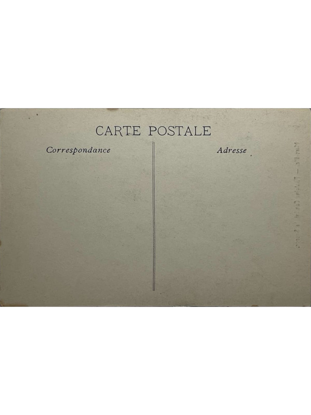 Verso de la carte postale