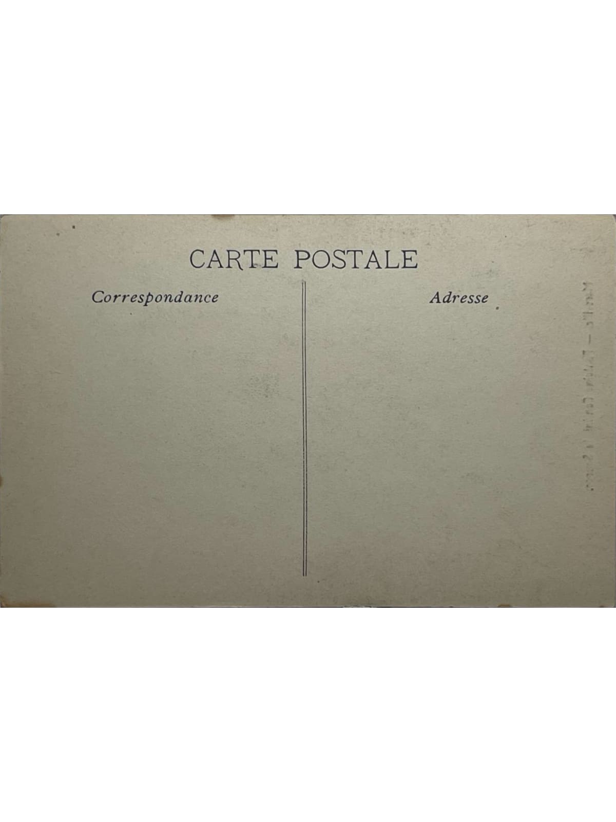 Verso de la carte postale