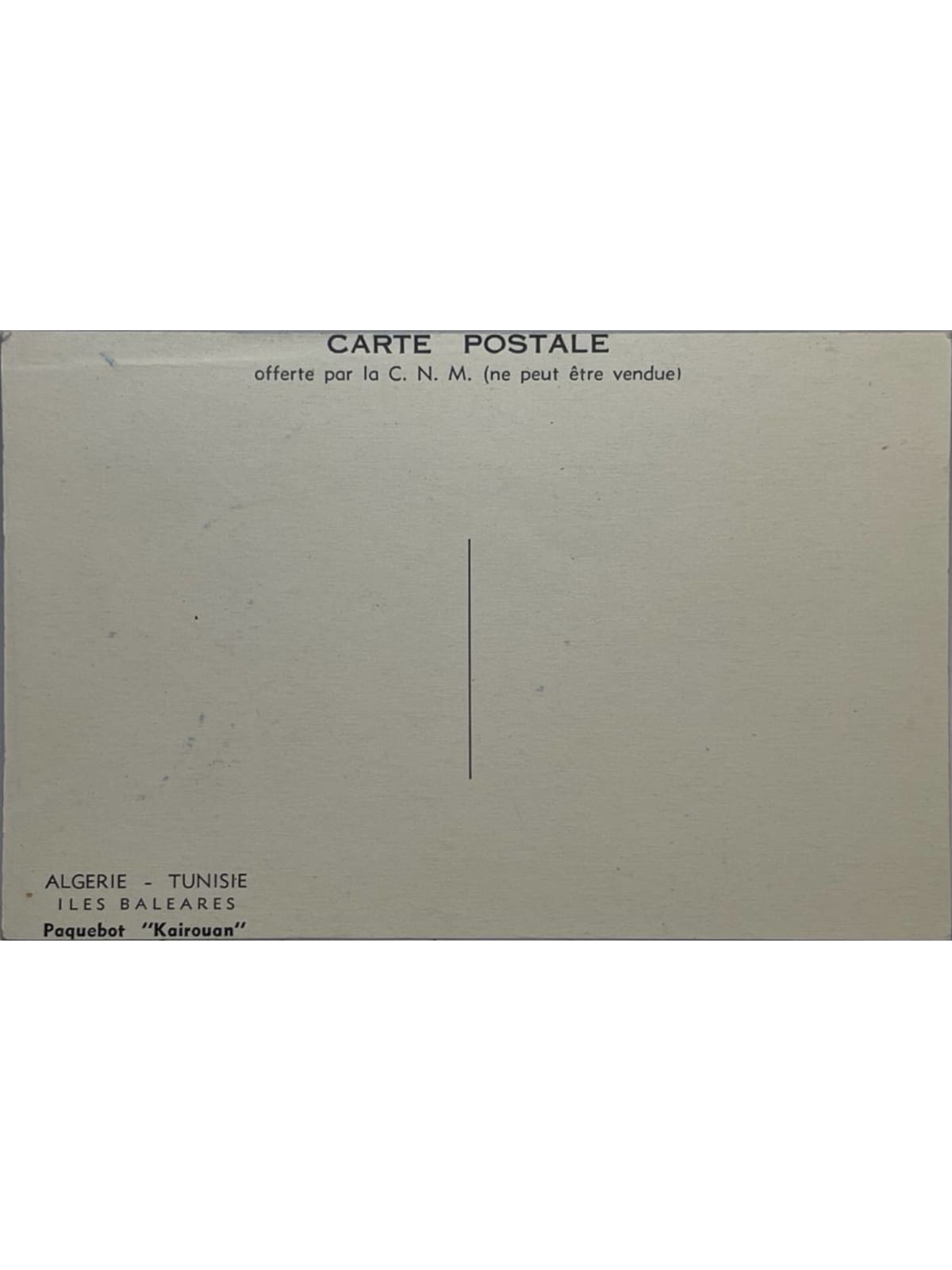 Verso de la carte postale