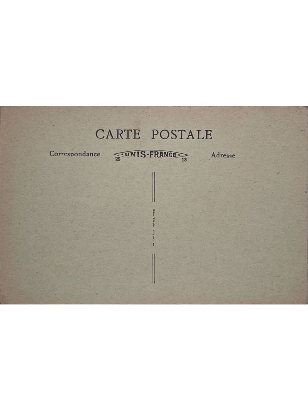 Verso de la carte postale