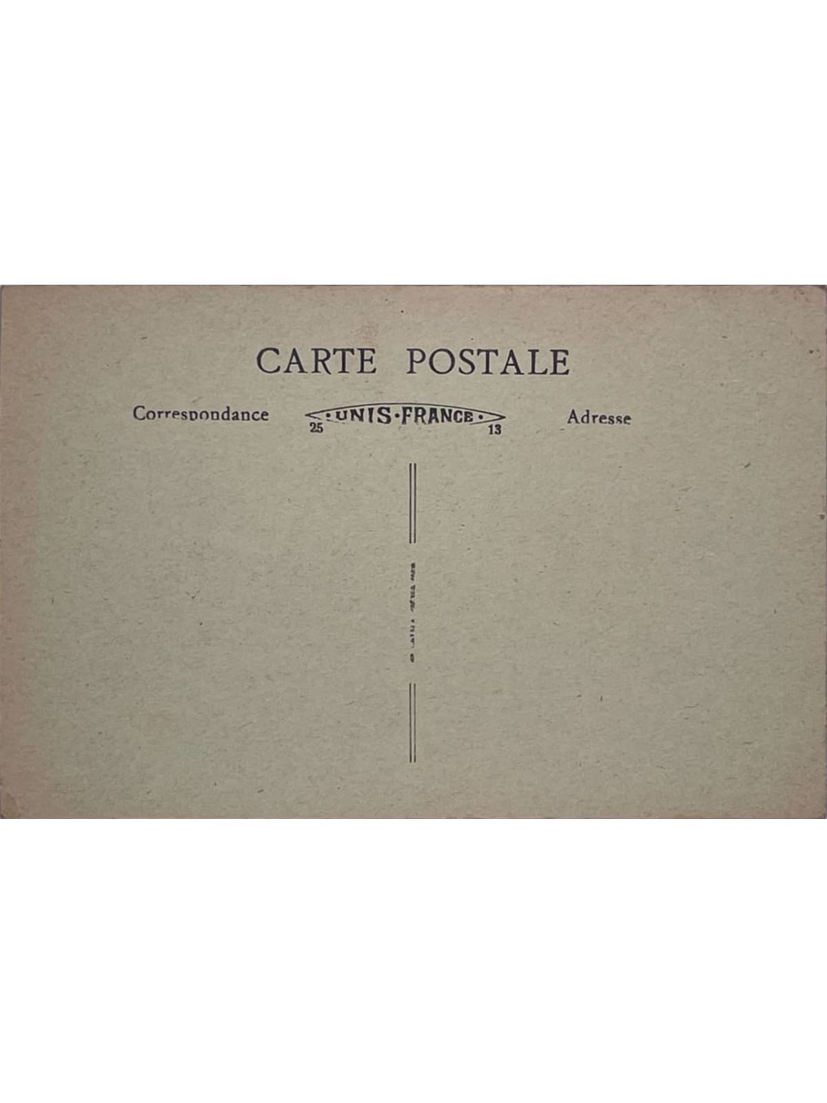 Verso de la carte postale